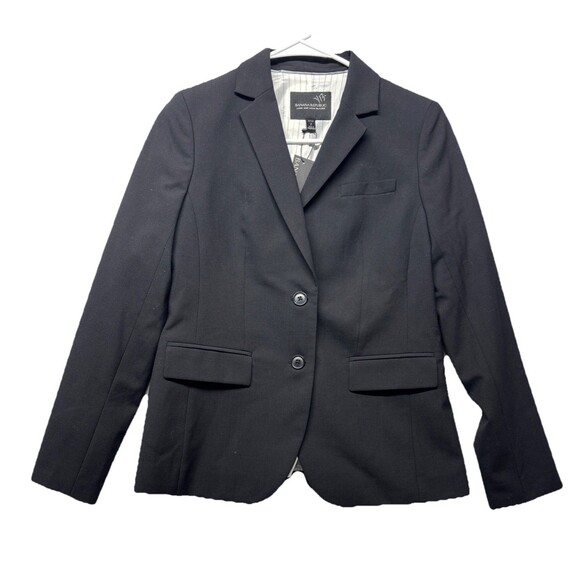 NWT Banana Republic Long and Lean Blazer Black Women's Size 2 Petite Wool - Picture 1 of 5